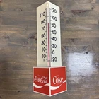 Vintage Coca-Cola Red White Plastic Vertical Fence Post Thermometer Enjoy Coke