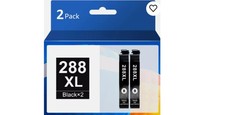 2 Pack 288XL Black EZInk Cartridge compatible for Epson 288XL XP-430 XP-440 446