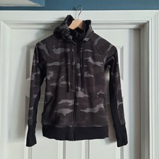 Athleta Hoodie Jacket Womens XS Black Camo Triumph Full Zip Sweatshirt Sweater