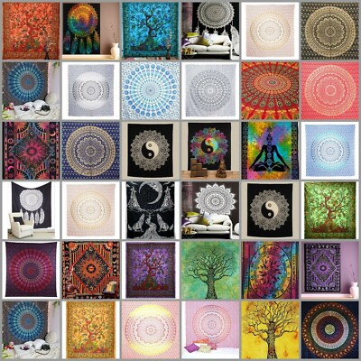 GROßER Wandbehang Mandala Wandteppich Hippie Bohemian Tagesdecke Home Art Dekor