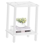  End Table, Side Table, Nightstand, 2-Tier Storage Shelf, Sofa 1 Marble White