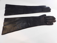 DESIGNER LADIES BLACK LEATHER DRESS GLOVES UNLINED SIZE 6