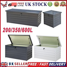 200/350/600L Outdoor Metal Storage Box Garden Lockable Utility Chest Container 