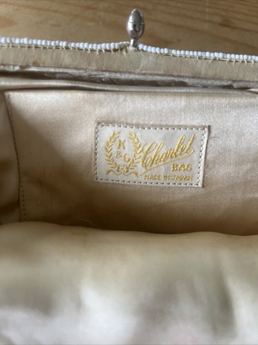Beautiful Vintage Charlet Floral Cream Beaded Silk Lined Evening Bag - Picture 4 of 10