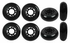 Inline Skate Wheels 64mm 82A Black Outdoor Roller Hockey Rollerblade 8 Pack