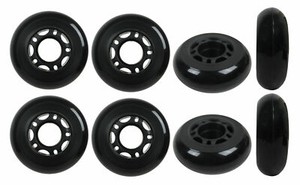 Inline-Skate-Wheels-64mm-82A-Black-Outdoor-Roller-Hockey-Rollerblade-8-Pack