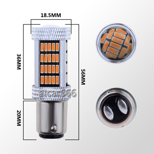 2pcs 1157 BAY15D Amber Yellow 92-4014SMD High Power LED Turn Signal Light Bulbs - Picture 7 of 11
