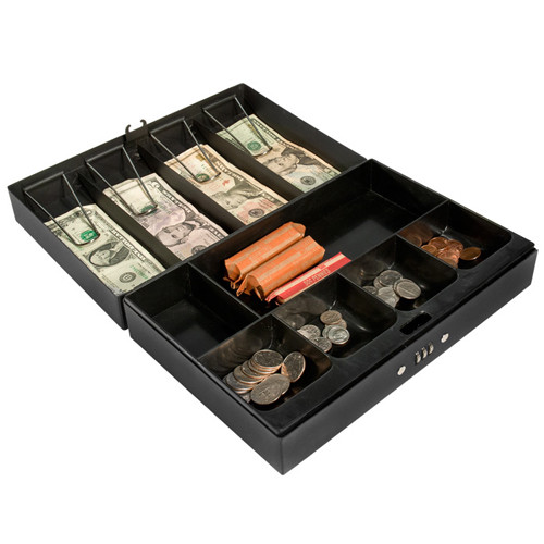 BARSKA Large 4 Bill Holder Combination Lock Cash Box Carry Handle Safe CB11794