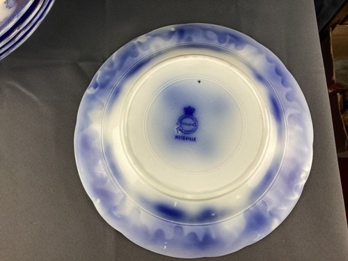 Lot/5 Antique John Maddock Sons Roseville Royal Vitreous England Flow Blue Bowl - Picture 11 of 17