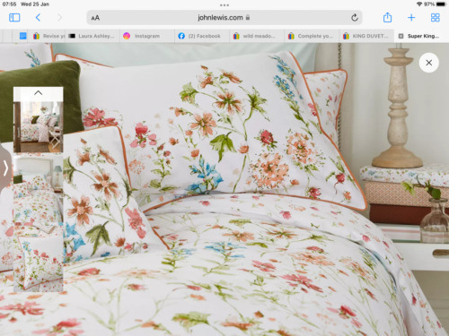 LAURAASHLEY WILD MEADOW KING DUVET COVER SET WITH PILLOWCASES