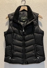 Eddie Bauer Vest WomensSize M  Puffer Black Fill Goose Down