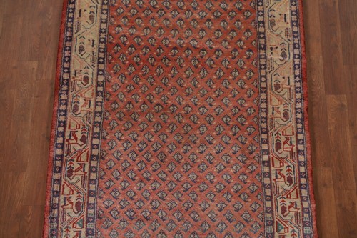 Vintage Paisley Botemir Traditional Runner Rug 3' 4" x 10' 3" handmade Carpet - Picture 4 of 12