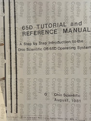 1985 ORIGINAL Software OS-65D V3.3 Lizenz Manual Dokus f Elektor Samson 65 EC 65 - Bild 10 von 24