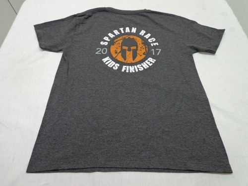 2017 Reebok Spartan Race Kids Finisher Youth Medium Gray T Shirt - Picture 7 of 7