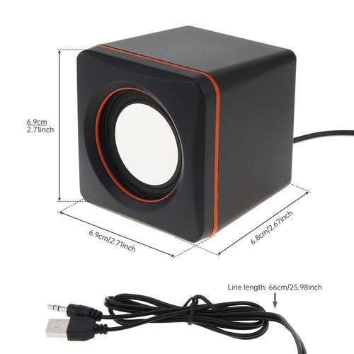2.0 USB Powered Desktop Speaker Notebook w/ Volume Control & 3.5 mm Audio Plug - Picture 3 of 12