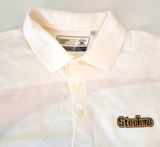 Cutter & Buck Pittsburgh Steelers Polo Shirt Mens M White Embroidered NFL