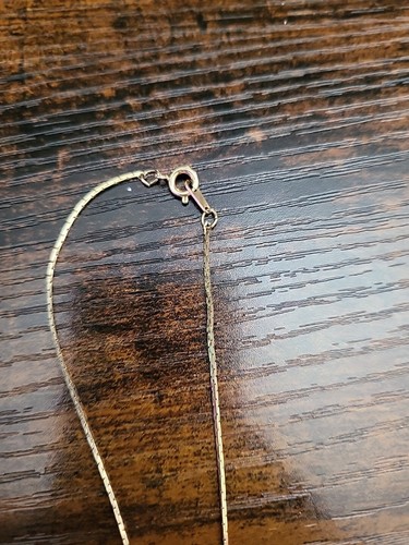 Gold Tone Necklace with Gold Tone Pendant and Faux Diamond - Picture 4 of 5