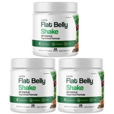 Lanta Flat Belly Shake Weight Loss,Fat Burn Appetite Control Supplement - 3 Tubs