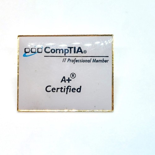 Spilla CompTIA A+ certificata smalto bavero premio da collezione vintage