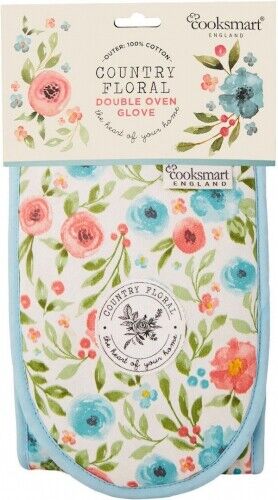 Cook smart 100% Cotton Double Oven Gloves Padded Heat Resistant Kitchen Gift - Picture 7 of 27