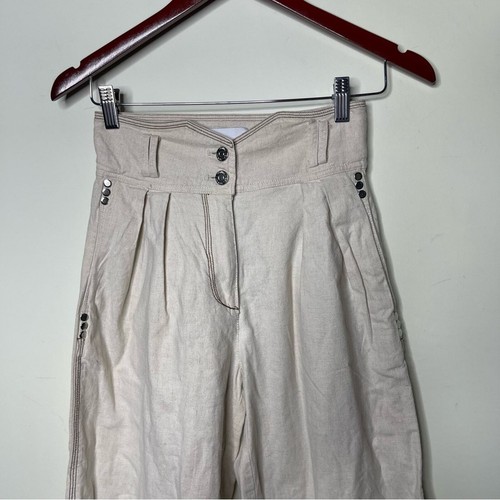 Pantalones House Of Sunny L.A. plisados pierna ancha mezcla lino talla 2 - Imagen 5 de 9