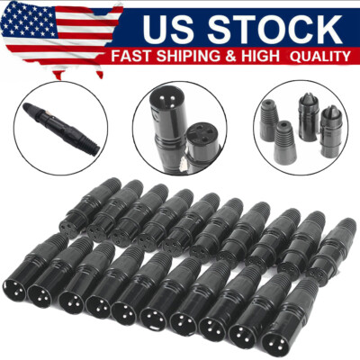 10-40Pair XLR 3 Pin Male&Female MIC Connector Plug Audio Microphone Connector