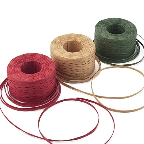 Raffia Ribbon String, 984 Feet Christmas Gift Wrapping Raffia Paper String  Ri