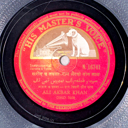 Ustad Ali Akbar Khan 78 RPM 10" Record Indian Classical Instrumental N 16741 EX - Imagen 3 de 6