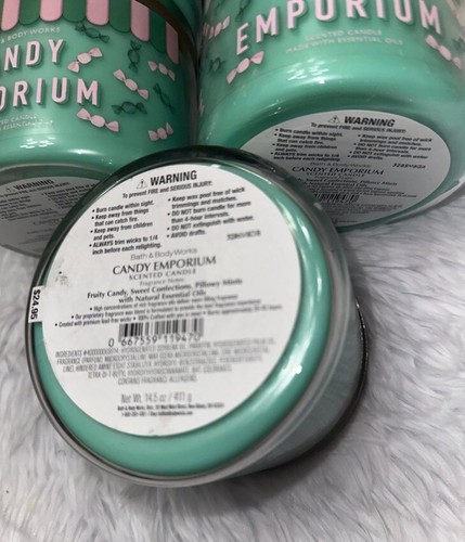 Bath & Body Works CANDY EMPORIUM 3 Wick Candle 14.5 oz - NWT NEW Lot Of 4 Set - Picture 22 of 22