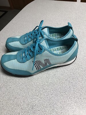 Women's MERRELL SAMBA Leather Turquoise Athletic Sneakers Size 9 M