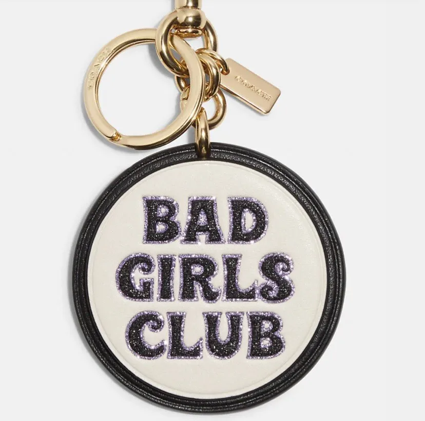 NWT Coach Bad Girls Club Bag Charm In Signature Canvas MSRP $68
