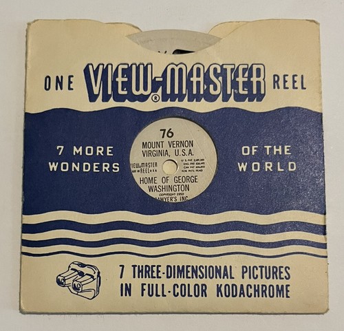 Vintage Mount Vernon View-Master, mulinello 76 1950 mulinello molto antico George Washington - Foto 1 di 4