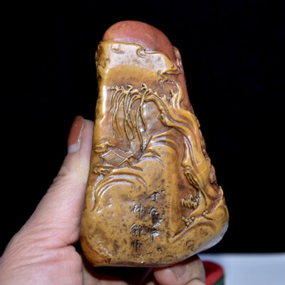 シーサー　Shan Stone Ware Chinese Natural Shoushan Stone Handcarved Exquisite Figure
