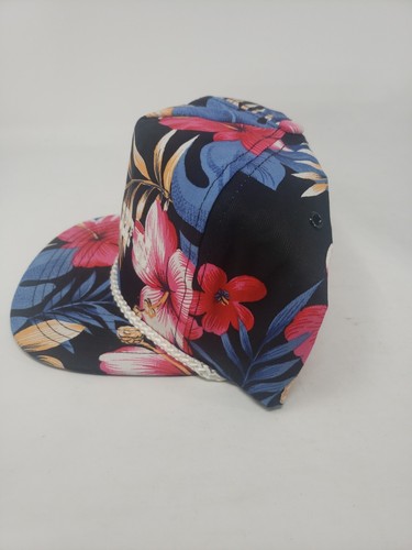 San Sun Vintage Sun Land Beef Co Hawaiian Print Snapback Hat Braided Cord NOS - Picture 8 of 14