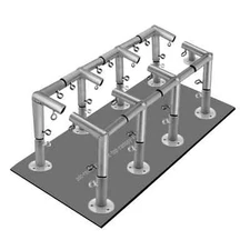 Slant Roof Canopy Fittings Kit: Heavy Duty Steel Carport Frame with Eye-Bolts