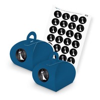 Itenga Set Wir Sagen Danke M25 24X Geschenkbox Karton Mit Griff Blau Und Sticker