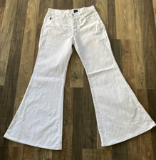 Just USA Size 13 White Flare Bell Bottom Jeans W30 L31 Made in USA