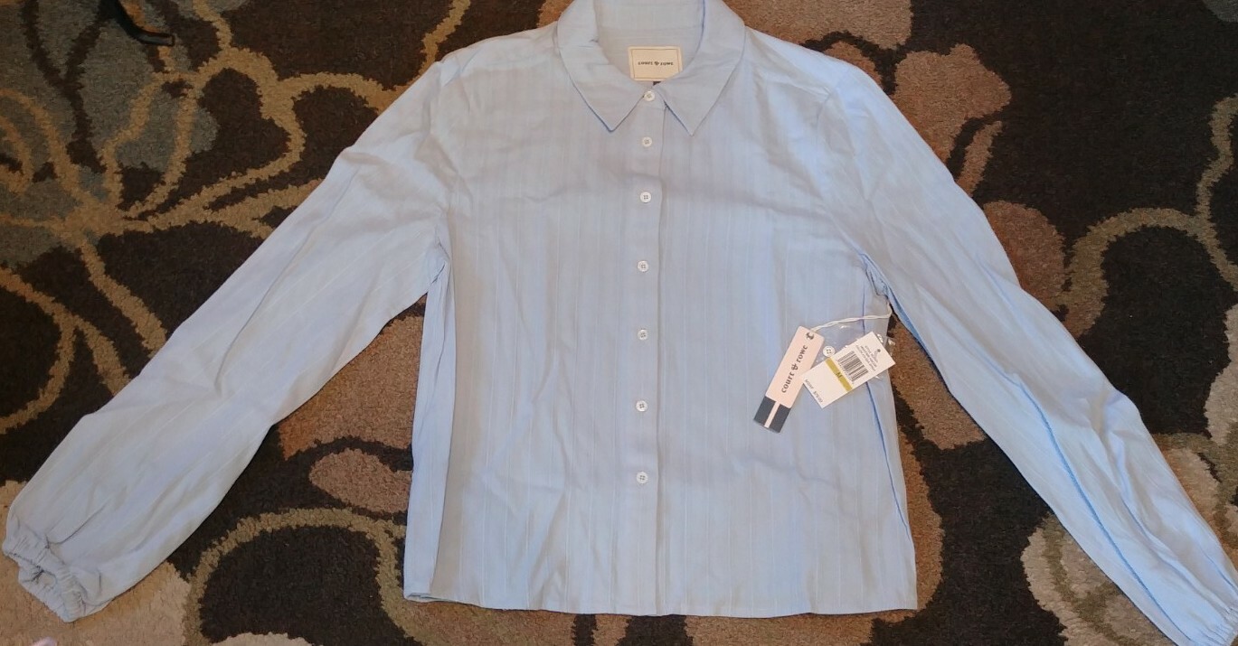 FILA COURT AND ROWE Camicia donna a righe ricamate TG MED NUOVA CON ETICHETTA! SPRAY MARE BLU