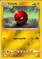 Pokemon TCG Voltorb S&M Hidden Fates 21/68 Reverse Holo Common Card NM