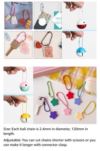 100pcs Ball Bead Chain 2.4mm Diameter 120mm Long Mixed Color Metal Adjustable - 第 8/10 張圖片
