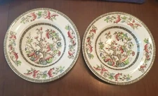 Set of Two Johnson Bros Indian Tree Rimmed Soup Bowl Hand Engraving England 8"