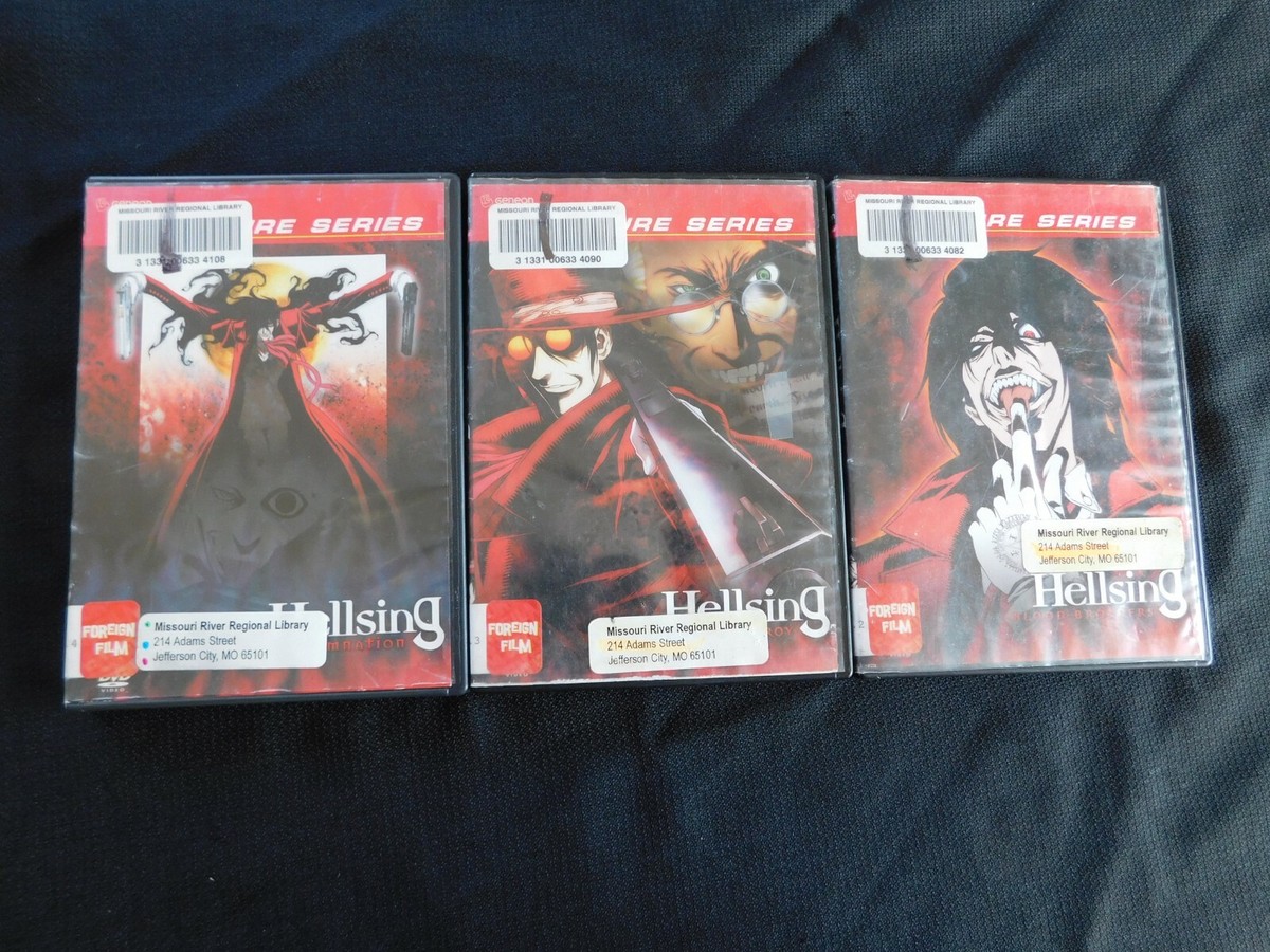 Hellsing Anime DVDs Vol. 2-4 Ex-Library Geneon Signature Series