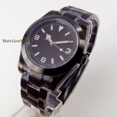 NH35A PT5000 Miyota 36mm/39mm Automatic Mens Watch Black Plated Sapphire Glass