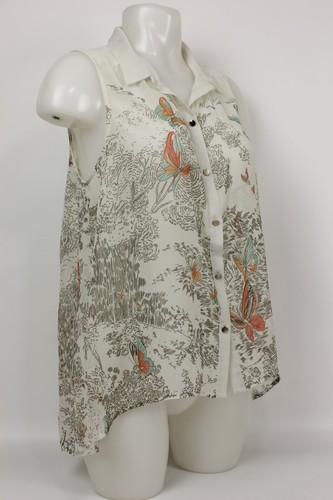 Womens Oasis Blouse Size 14 UK Sleeveless Lightweight Butterfly Design Article - Picture 2 of 8