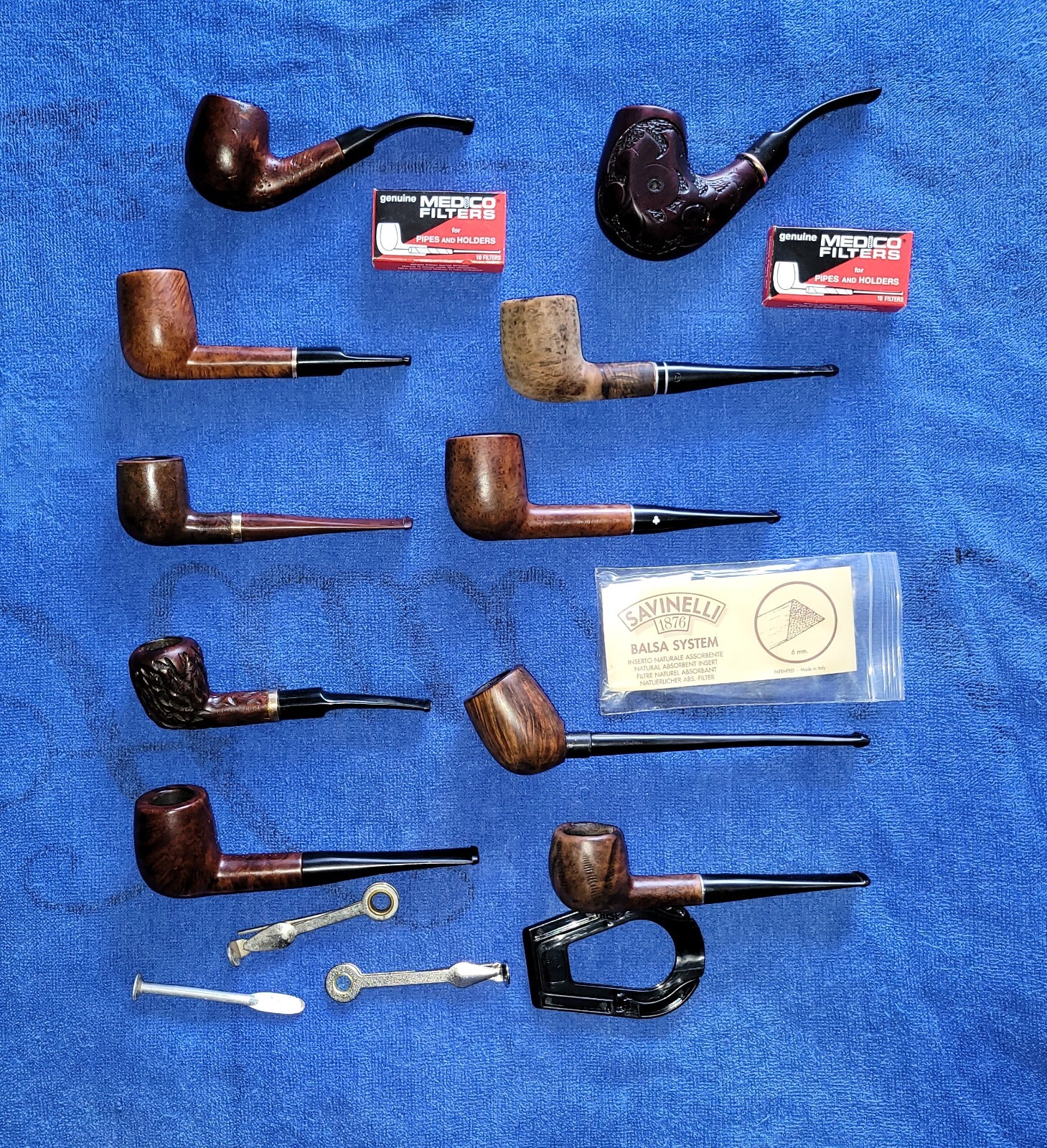 LOT OF 10 (TEN) ESTATE PIPES / PLUS EXTRAS PARTS / REPAIR / YARD