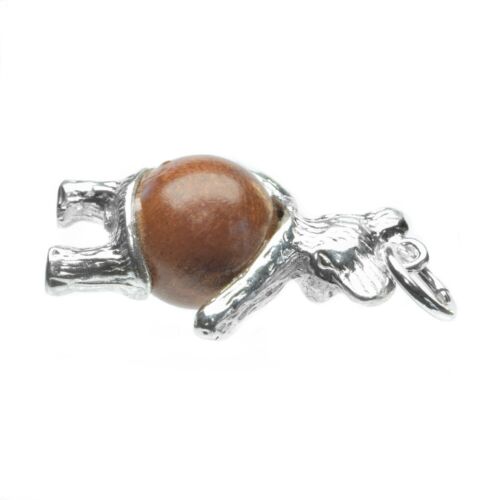 STERLINGSILBER LUCKY TOUCH WUD HOLZ TEDDYBÄR CHARM - Bild 4 von 4