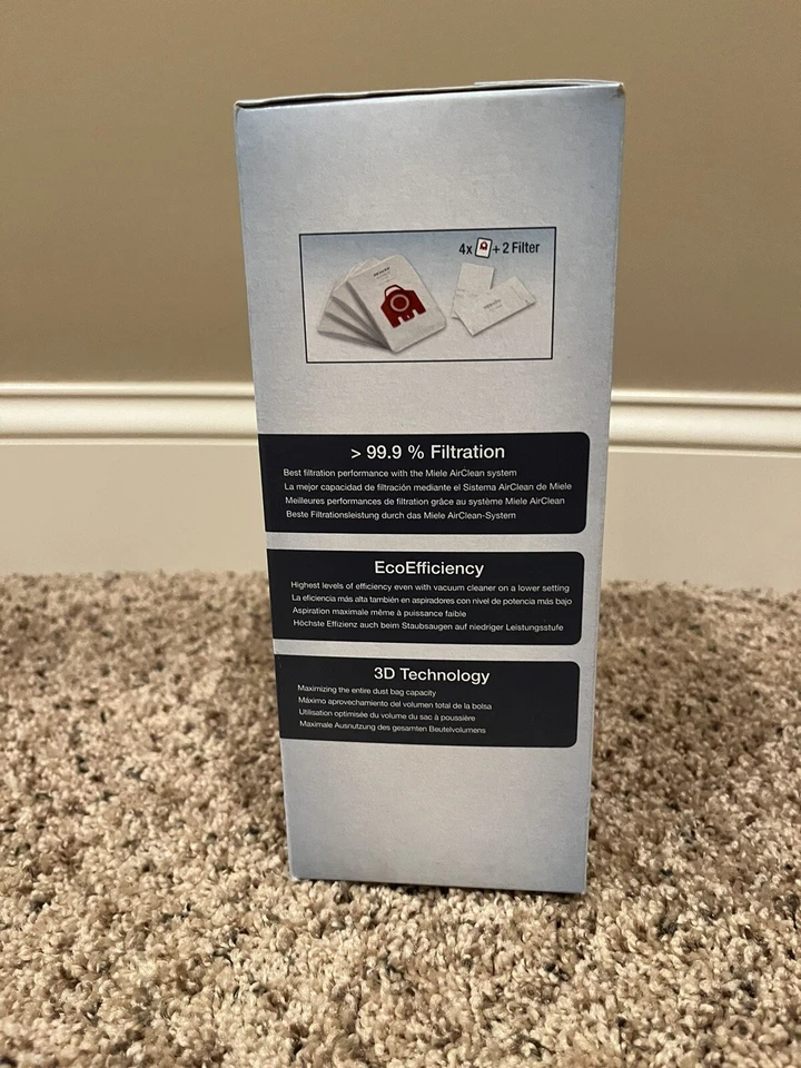 Miele AirClean 3D Efficiency Dust Bag, Type FJM, 4 Bags & 2 Filters Foto 4 de 4