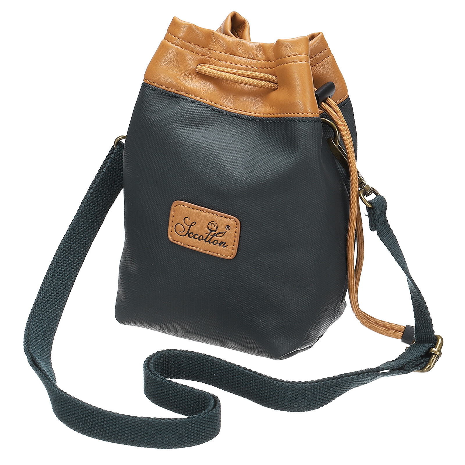 Soft Camera Bag, M Size Camera Drawstring Shoulder Bag with Hand Strap, Blue
