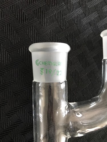 CHEMGLASS 19/22 Glass 3-Way Claisen Distillation Connecting Adapter CG-1020-19 - Picture 3 of 5