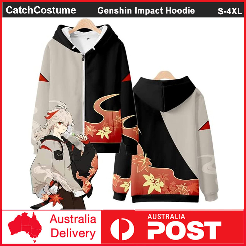Genshin Impact Kaedehara Kazuha Cosplay Zipper Sweatshirt 3D